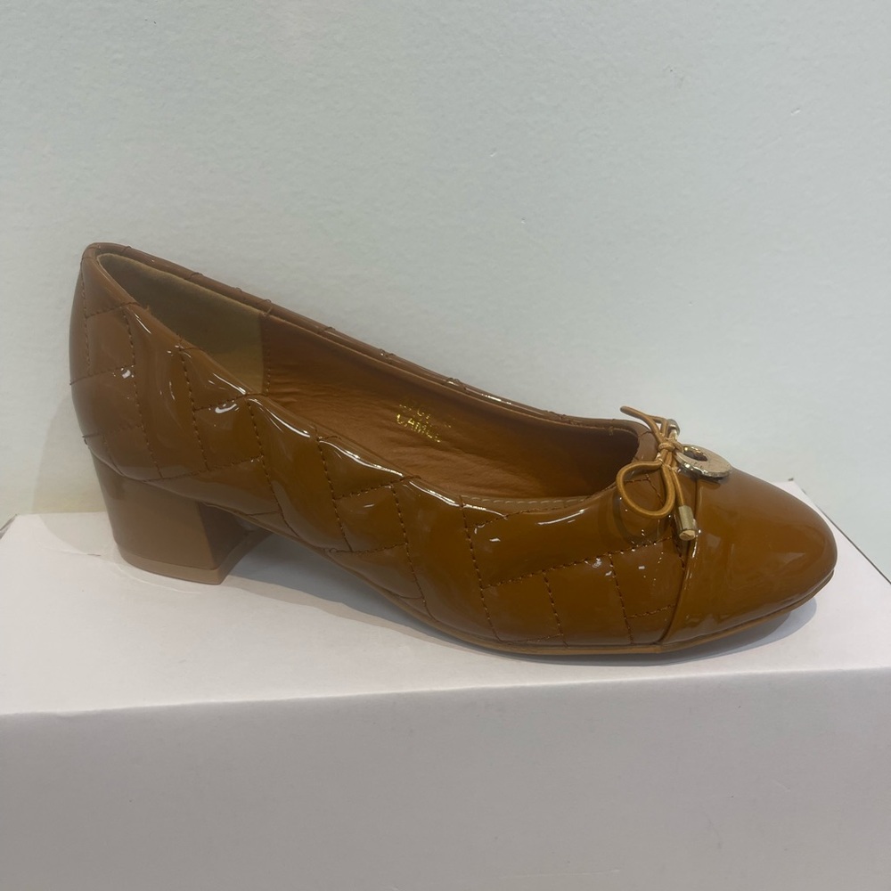 Tan Loafers with Rounded Toe and Slip-On Design